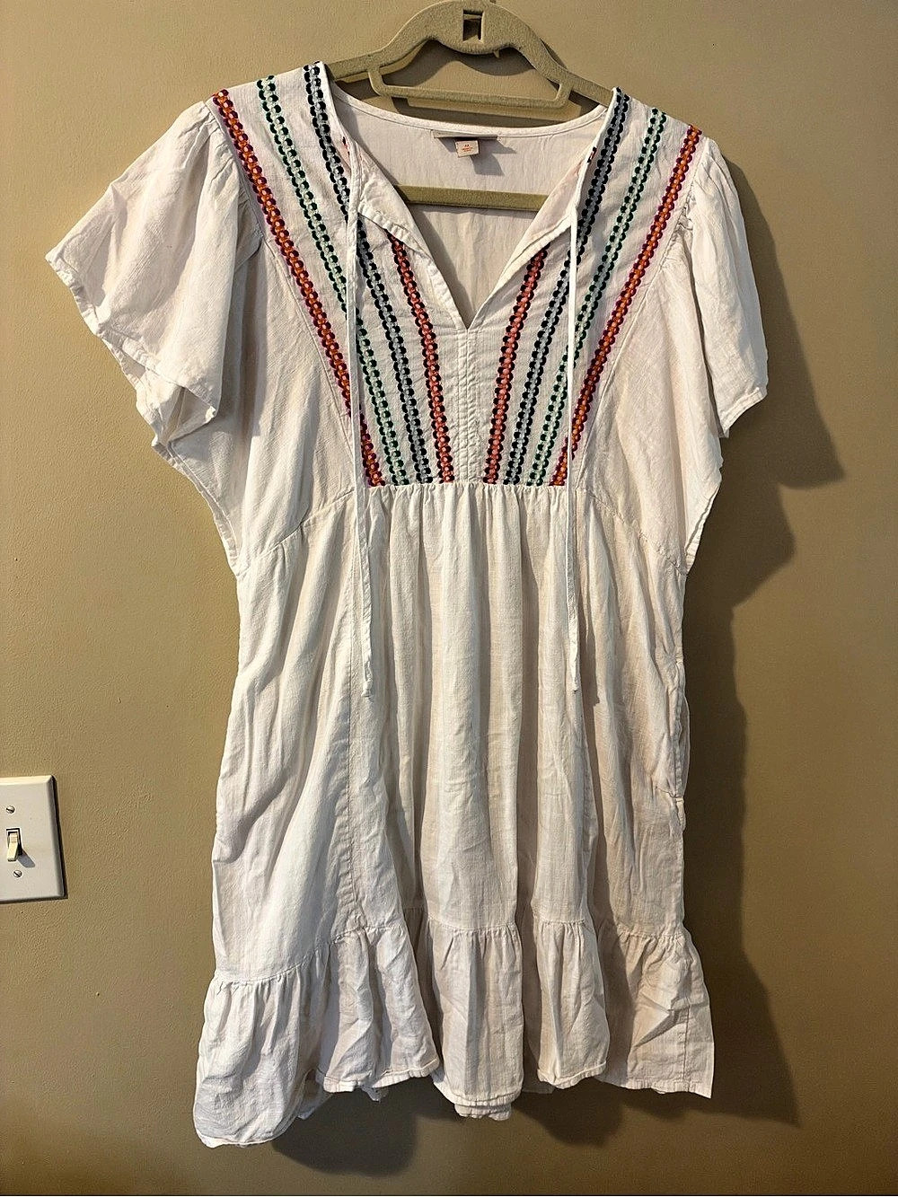 Knox Rose Embroidered Mini Dress in White Size Medium